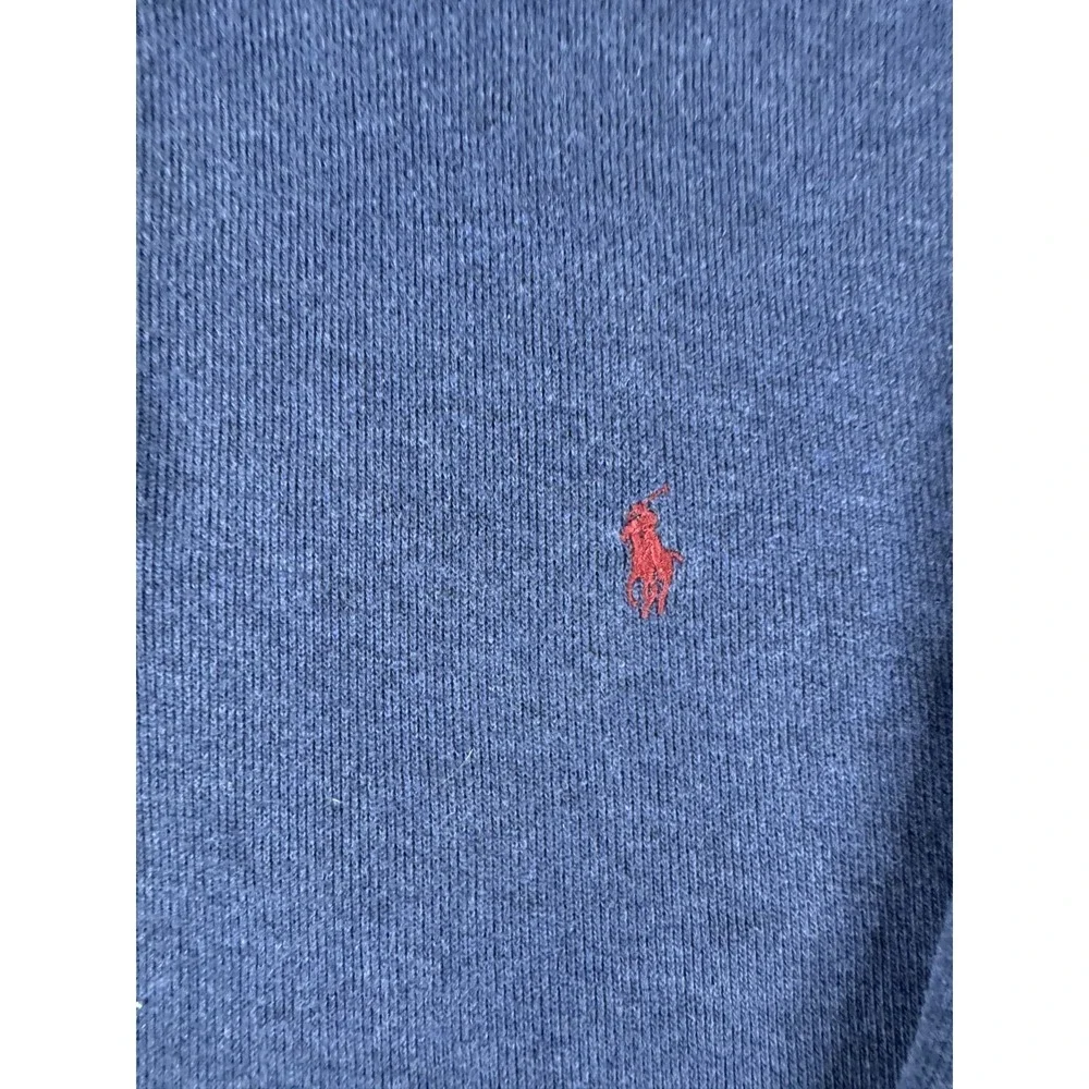 VINTAGE Polo Ralph Lauren Sweater Mens XL Blue 1/4 Zip Pullover Mock Neck Cotton